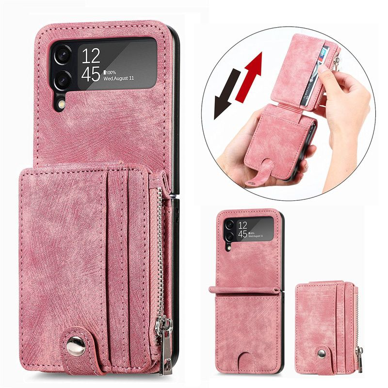 Detachable Card Holder Case For Samsung Galaxy Z Flip4 5G Flip4 Leather Case