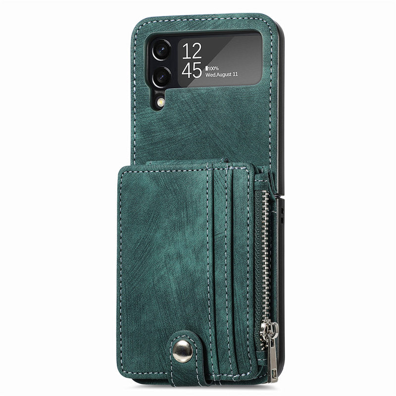 Detachable Card Holder Case For Samsung Galaxy Z Flip4 5G Flip4 Leather Case