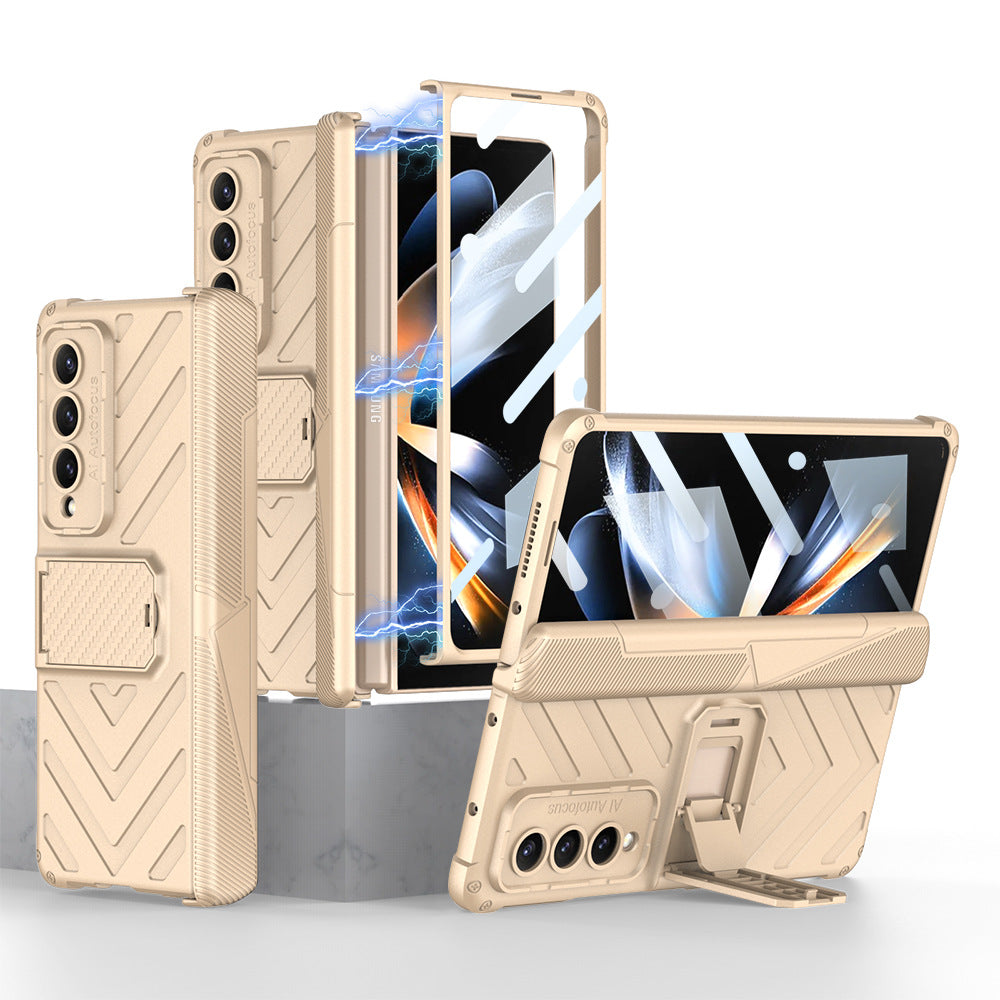 Magnetic Hinge Samsung Galaxy Z Fold4 5G Cover  With Film and Kickstand