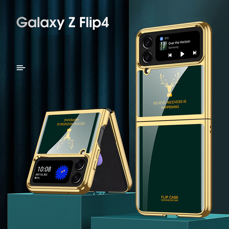 Rush For Samsung Galaxy Z Flip 4 Case Luxury 9H Glass