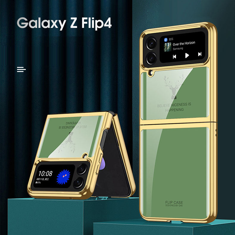 Deer Pattern Electroplated Samsung Galaxy Z Flip4 Case