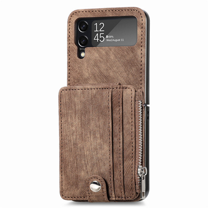 Detachable Card Holder Case For Samsung Galaxy Z Flip4 5G Flip4 Leather Case
