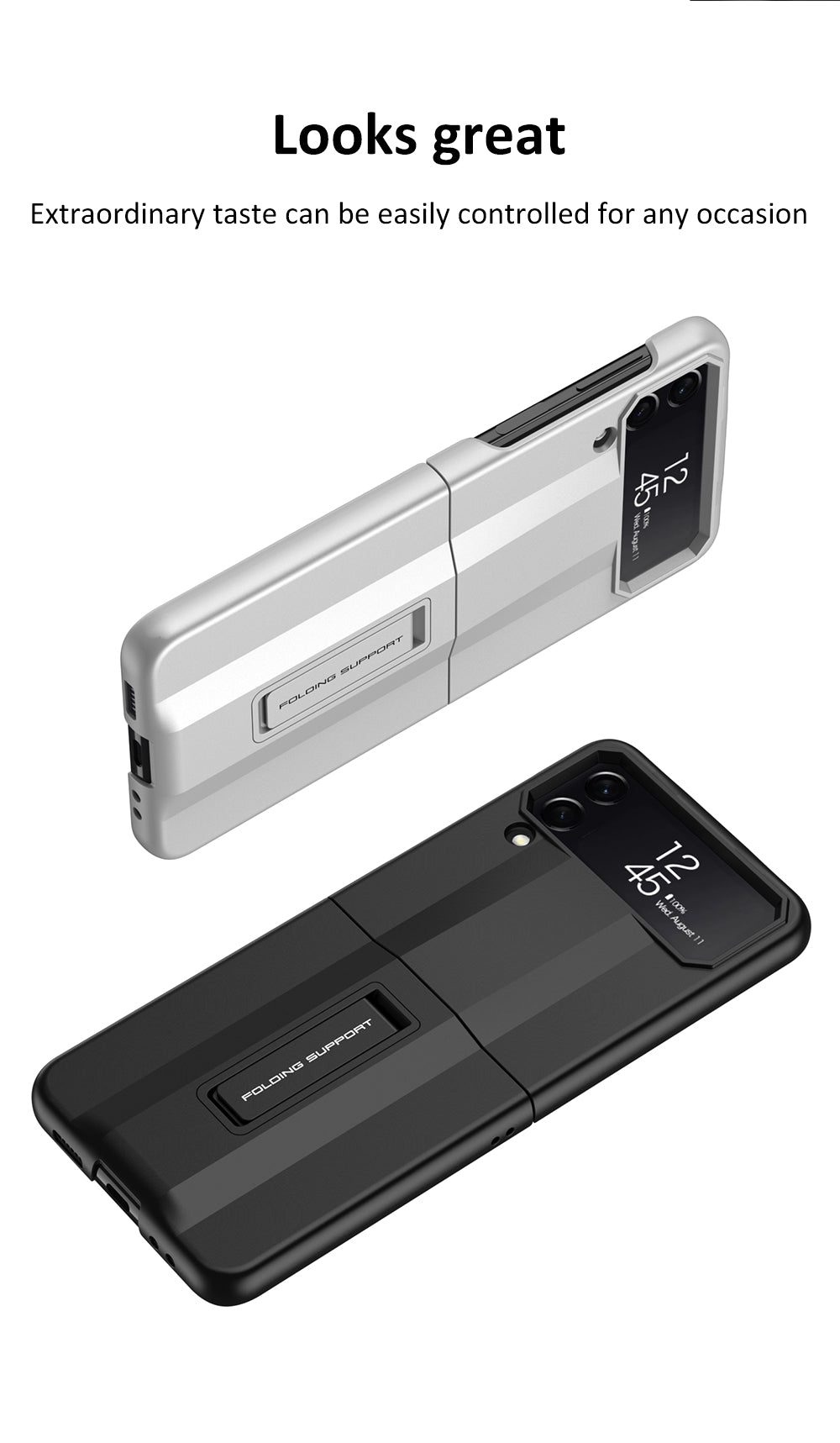 Full Protection Shockproof Phone Case With Folding Stand For Samsung Galaxy Z Flip4 5G