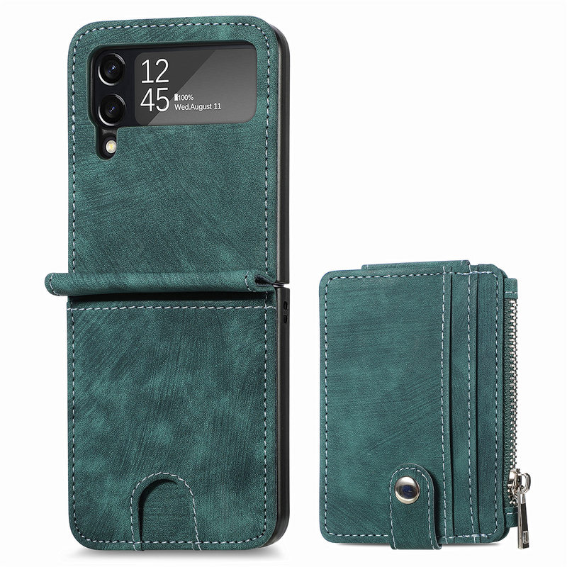 Detachable Card Holder Case For Samsung Galaxy Z Flip4 5G Flip4 Leather Case
