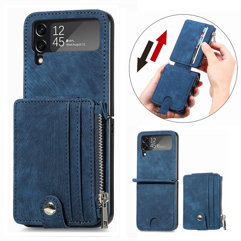 Detachable Card Holder Case For Samsung Galaxy Z Flip4 5G Flip4 Leather Case