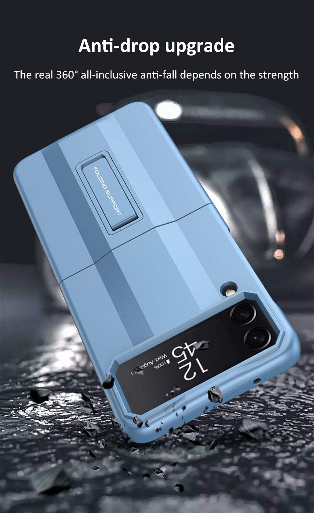Full Protection Shockproof Phone Case With Folding Stand For Samsung Galaxy Z Flip4 5G