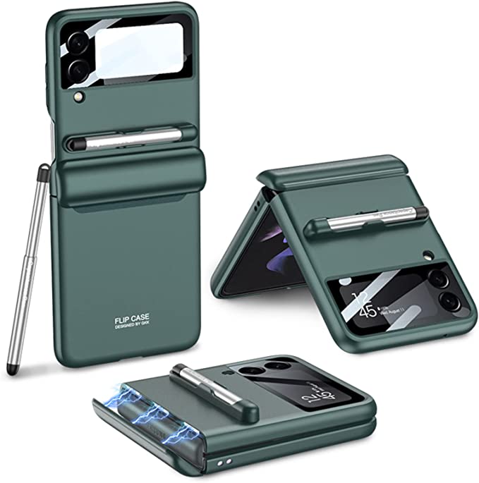 Magnetic Hinge Full Protection Galaxy Flip4 5G Case With Capacitive Pen
