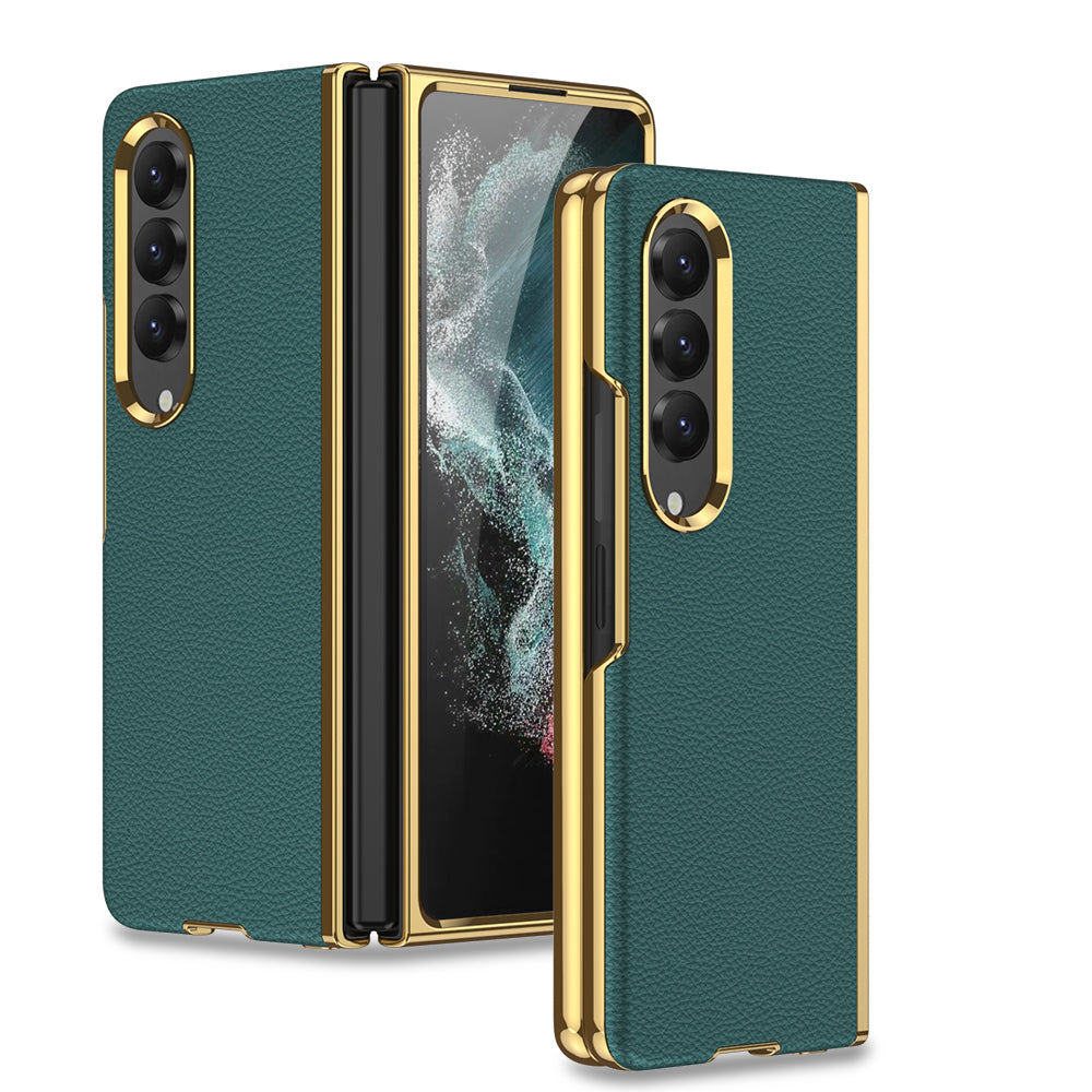 Electroplated Samsung Galaxy Z Fold4 5G Leather Case