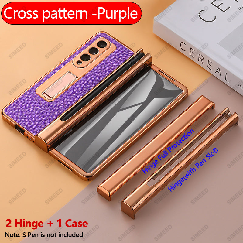 Samsung Galaxy Z Fold 4 3 2 5G Case With 2PCS Hinge Pen Slot and Capacitive Pen