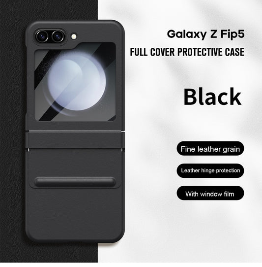Samsung Galaxy Z Flip5 Leather Hinge Full Cover Protective Case