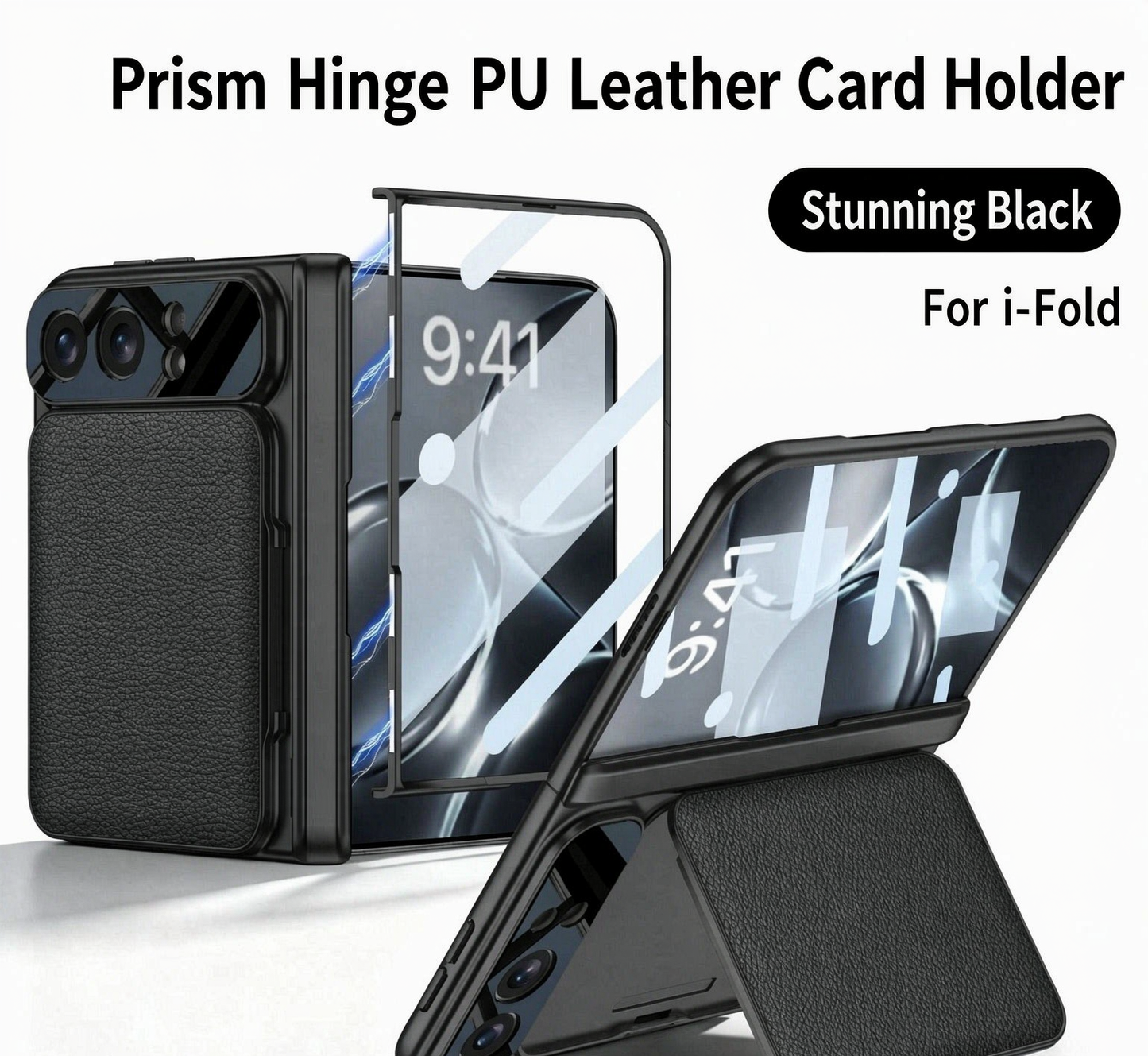 Apple Magnetic Leather Frame Stand All-included Screen Glass Film Vintage Leather Phone Case For iPhone Fold/Ultra
