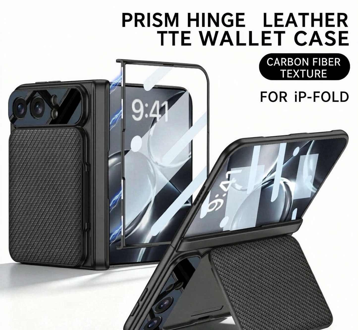 Apple Magnetic Leather Frame Stand All-included Screen Glass Film Vintage Leather Phone Case For iPhone Fold/Ultra