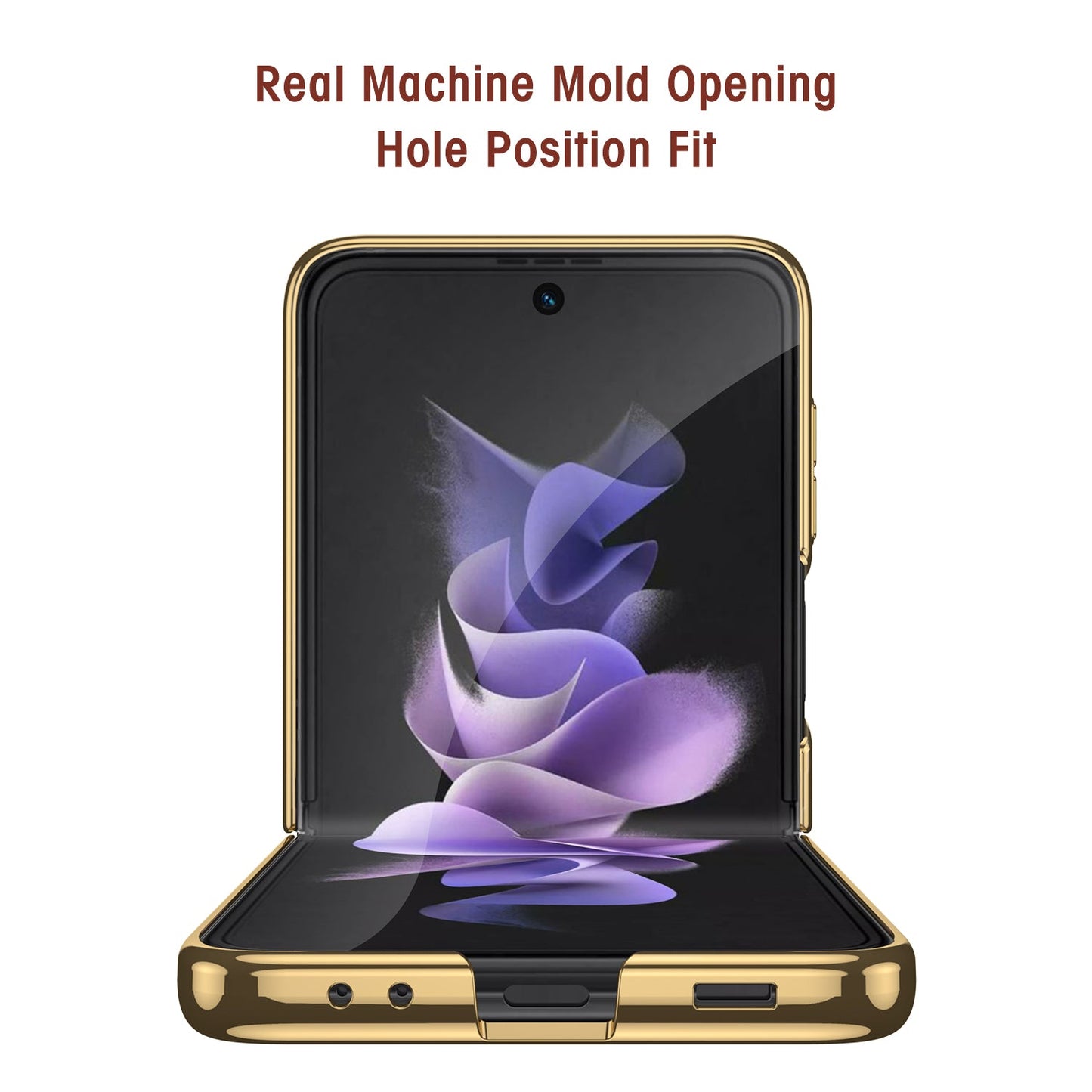 Electroplating Glass Ring Case For Samsung Galaxy Z Flip3 5G