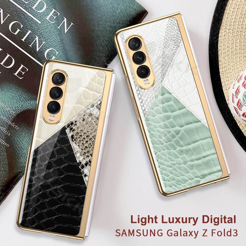Python Leopard Print Tempered Glass Case for Samsung Galaxy Z Fold 3 5G