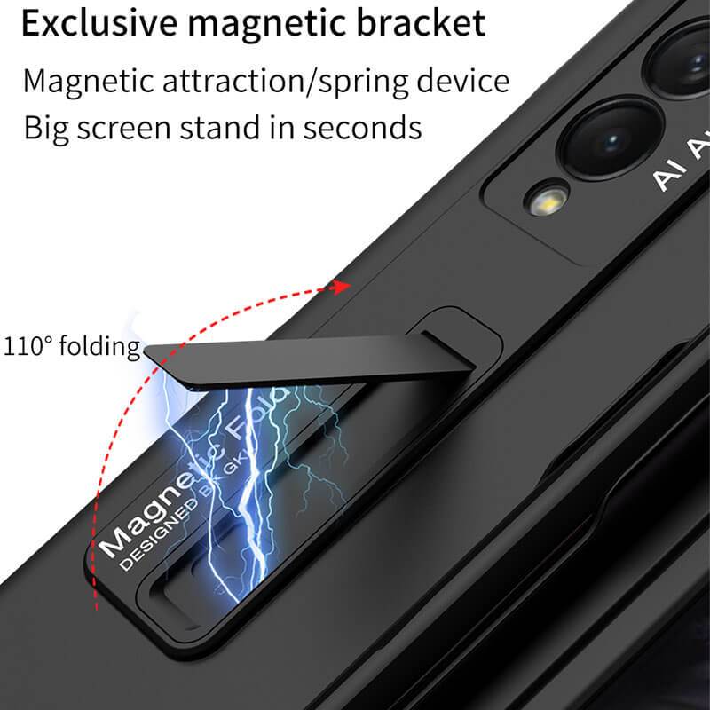 Magnetic Stand Holder Pen Slot Hard Protective Case For Samsung Z Fold 3 5G