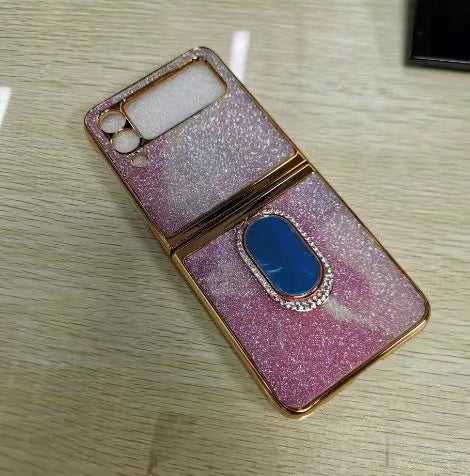 Shining Diamond Mirror Ring Protective Cover For Samsung Galaxy Z Flip 3 5G