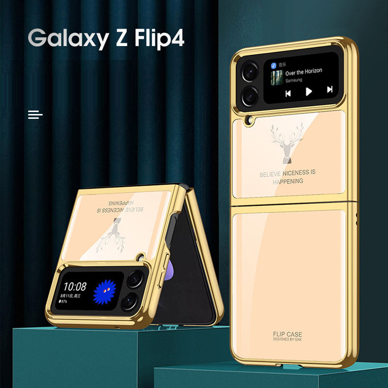 Deer Pattern Electroplated Samsung Galaxy Z Flip4 Case