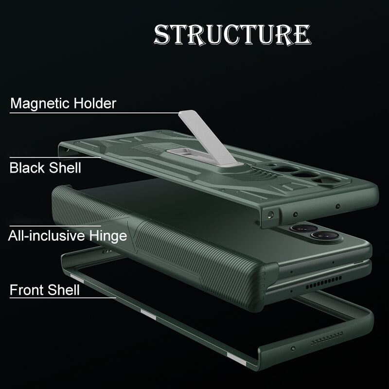2022 Magnetic Armor All-included Hinge Holder Case For Samsung Galaxy Z Fold 3 5G
