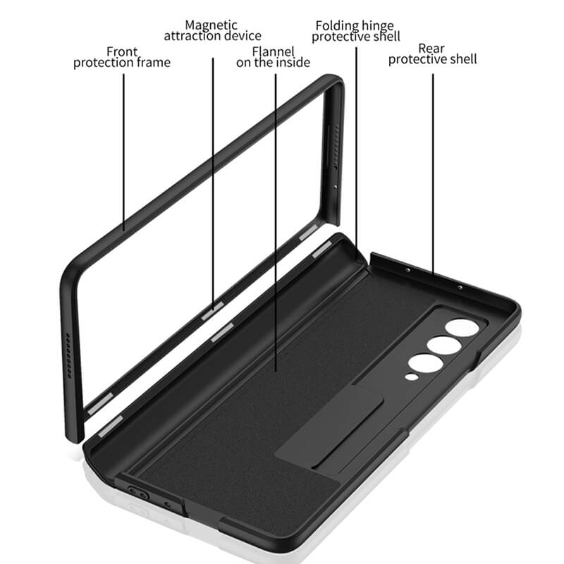 Magnetic Frame Plastic Stand All-included Case For Samsung Galaxy Z Fold 3 5G