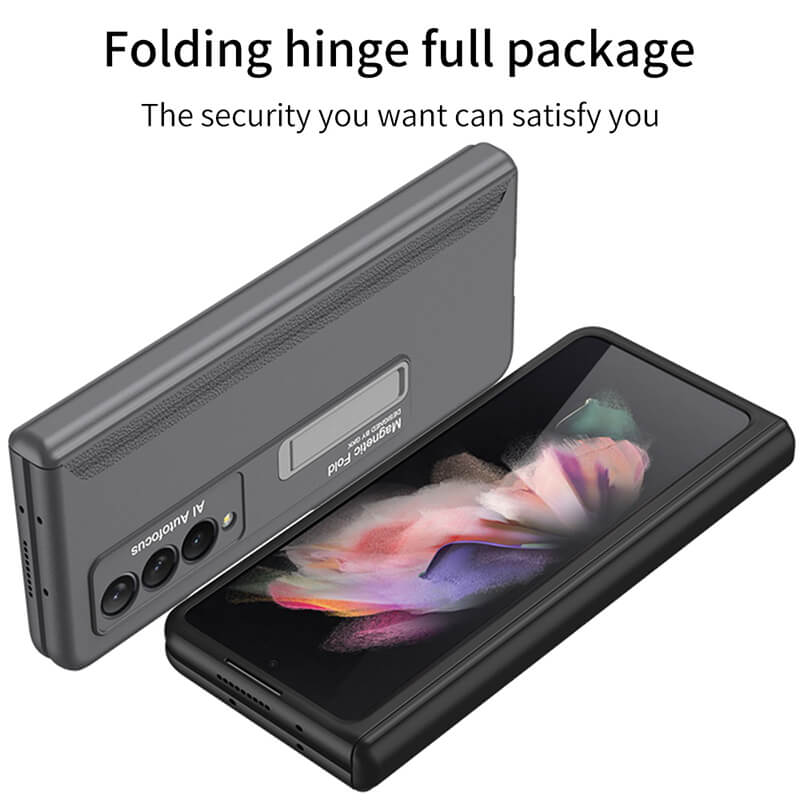 Magnetic Frame Plastic Stand All-included Case For Samsung Galaxy Z Fold 3 5G