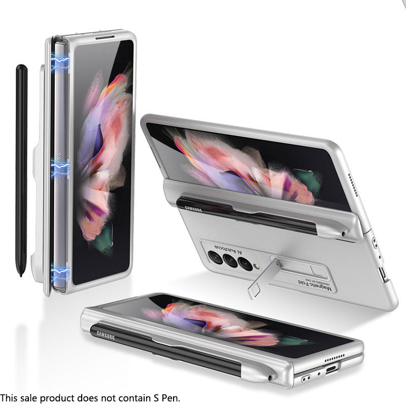 Magnetic Frame Plastic Stand All-included Case For Samsung Galaxy Z Fold 3 5G