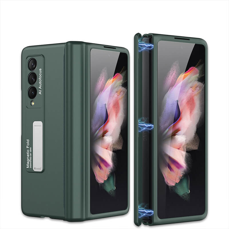 Magnetic Frame Plastic Stand All-included Case For Samsung Galaxy Z Fold 3 5G