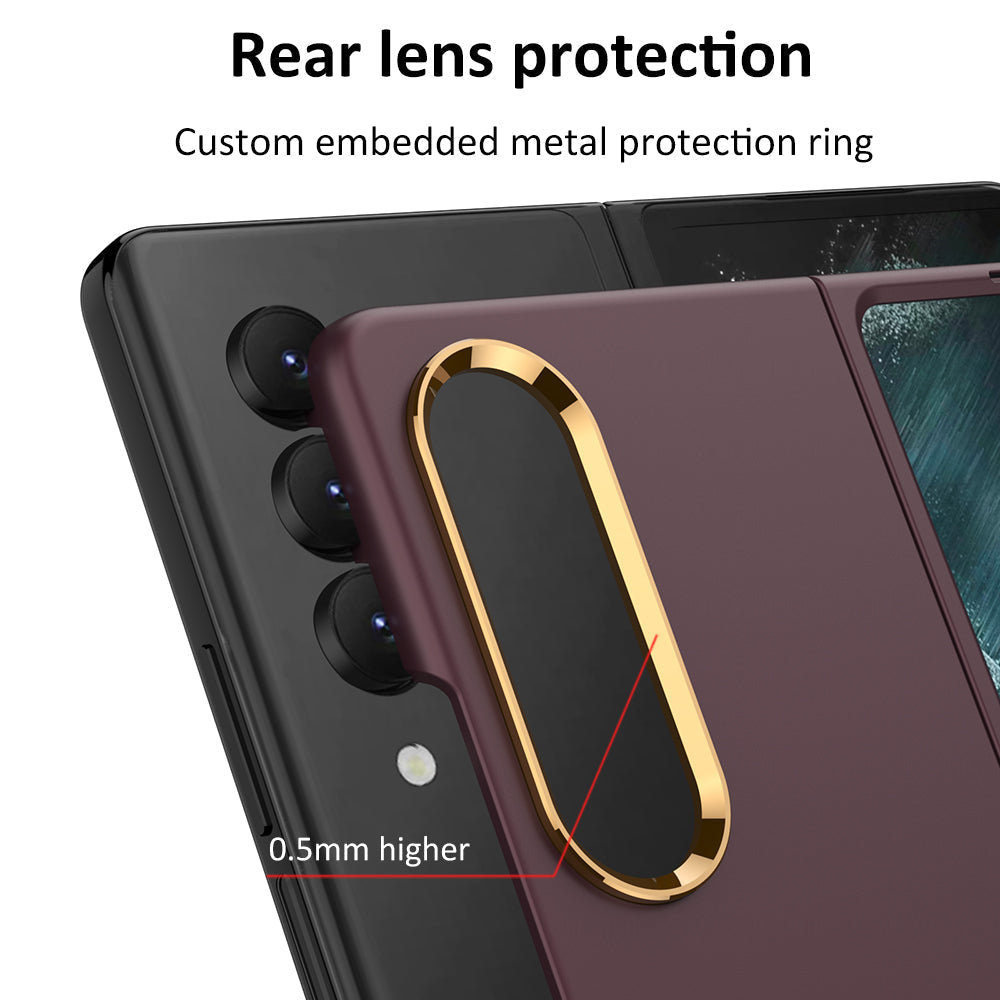 Full-Protection Hard Case With Electroplated lens Frame For Samsung Galaxy Z Fold4 5G