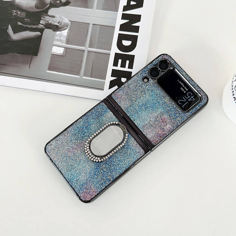 Shining Diamond Mirror Ring Protective Cover For Samsung Galaxy Z Flip 3 5G pphonecover