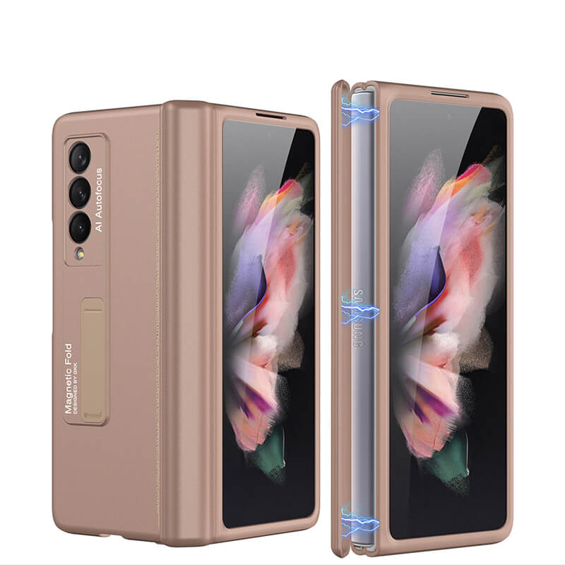 Magnetic Frame Plastic Stand All-included Case For Samsung Galaxy Z Fold 3 5G