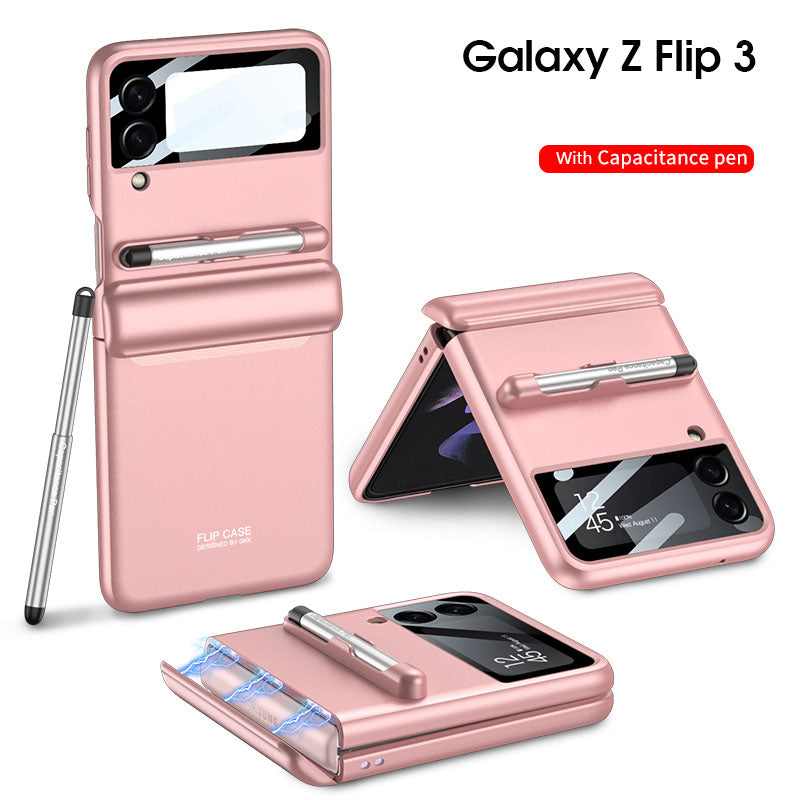 Magnetic All-included Shockproof Plastic Hard Cover For Samsung Galaxy Z Flip 3 5G