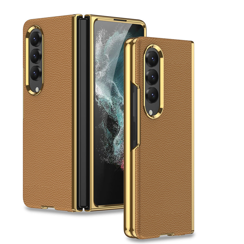 Electroplated Samsung Galaxy Z Fold4 5G Leather Case