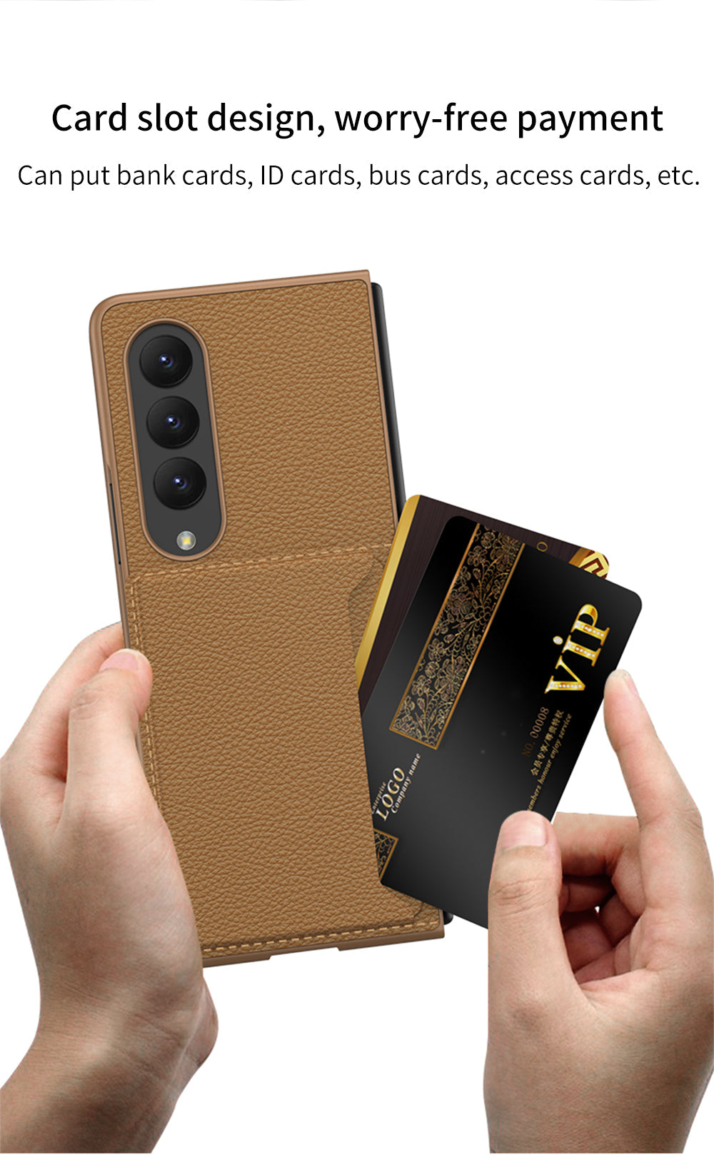 Samsung Z Fold4 5G Leather Cardholder Case