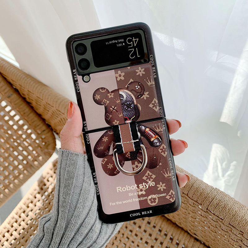 Bear Fashion Ring Phone Case For Samsung Galaxy Z Flip3/4