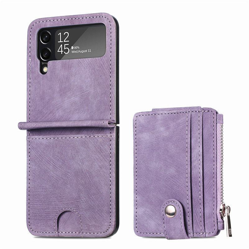 Detachable Card Holder Case For Samsung Galaxy Z Flip4 5G Flip4 Leather Case