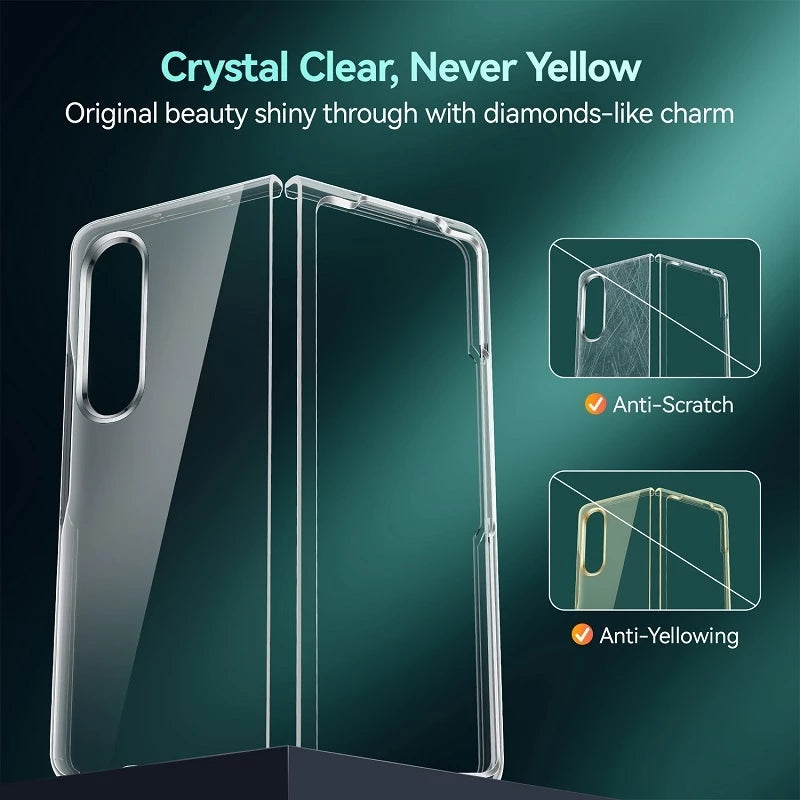 Capa For Samsung Galaxy Z Fold 4 3 2 5G Case Clear Transparent Folding Ultra Thin Protective Shockproof PC Hard Back Cover