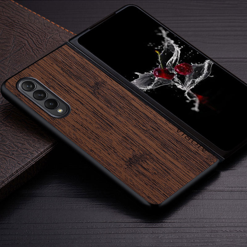Samsung Galaxy Z Fold4 5G Bamboo Wood Pattern Leather Cover