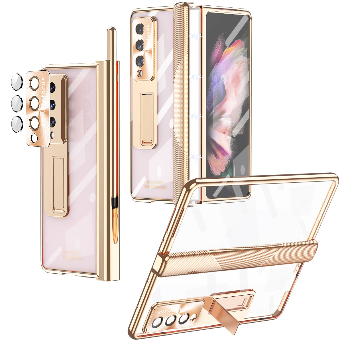 Electroplated  Magnetic Hinge Cover For Samsung Galaxy Z Fold4 5G