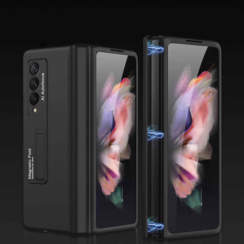 Magnetic Frame Plastic Stand All-included Case For Samsung Galaxy Z Fold 3 5G