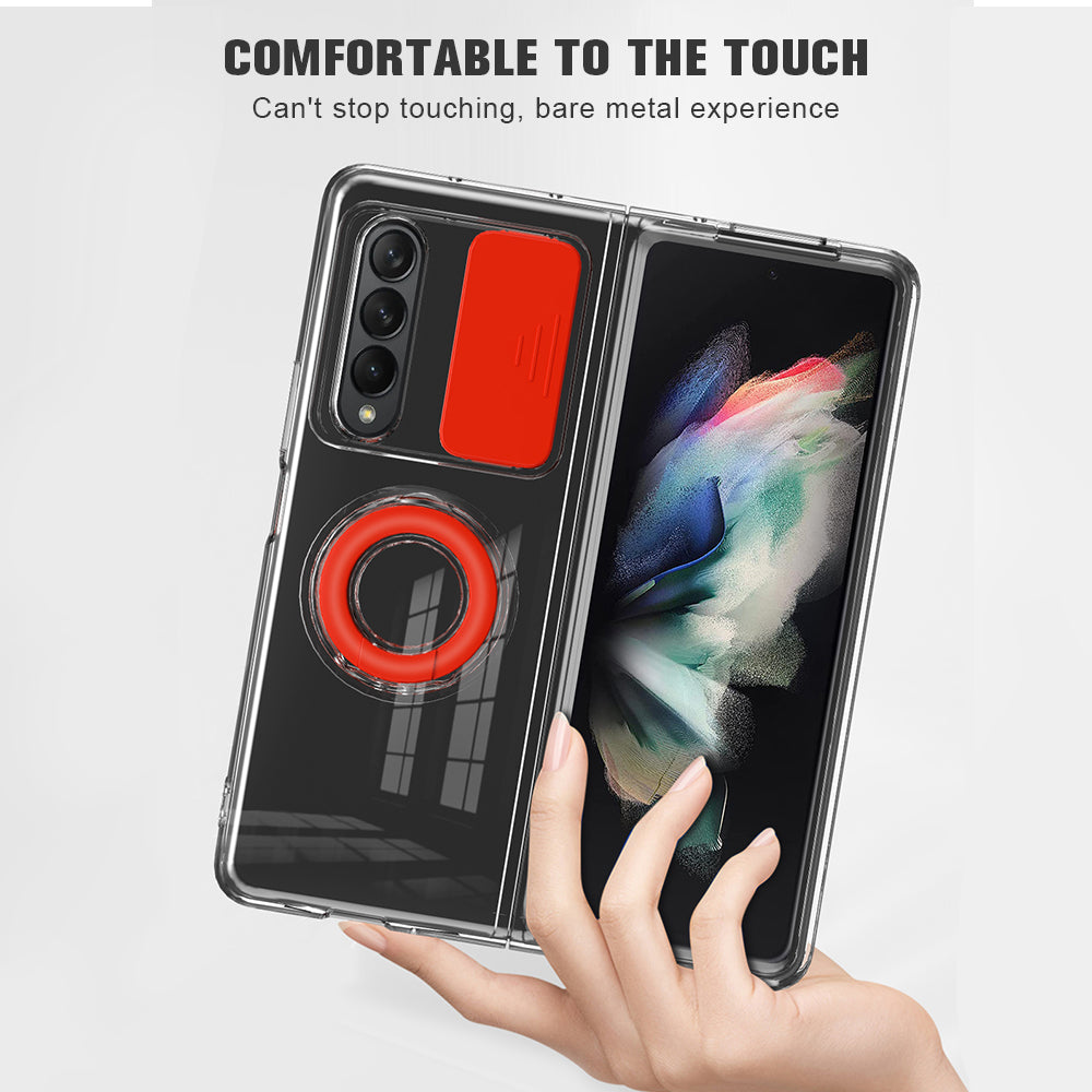 Transparent Push Pull Camera  Protector Case for SaMsung z fold3 5G Clear Case For  samsung galaxy z Fold3 5G
