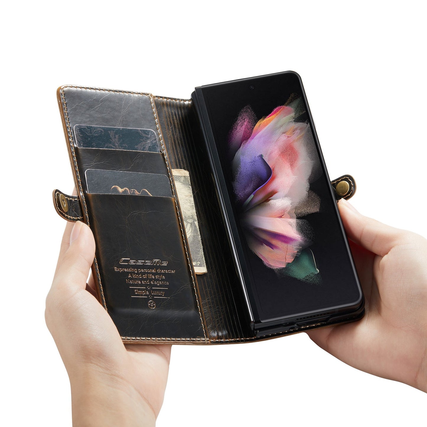 Full Protection Business Leather Case for Samsung Galaxy Z Fold3 Fold 4 Fold4 Fold 3 5G Card Pocket Mobile Phone Cover