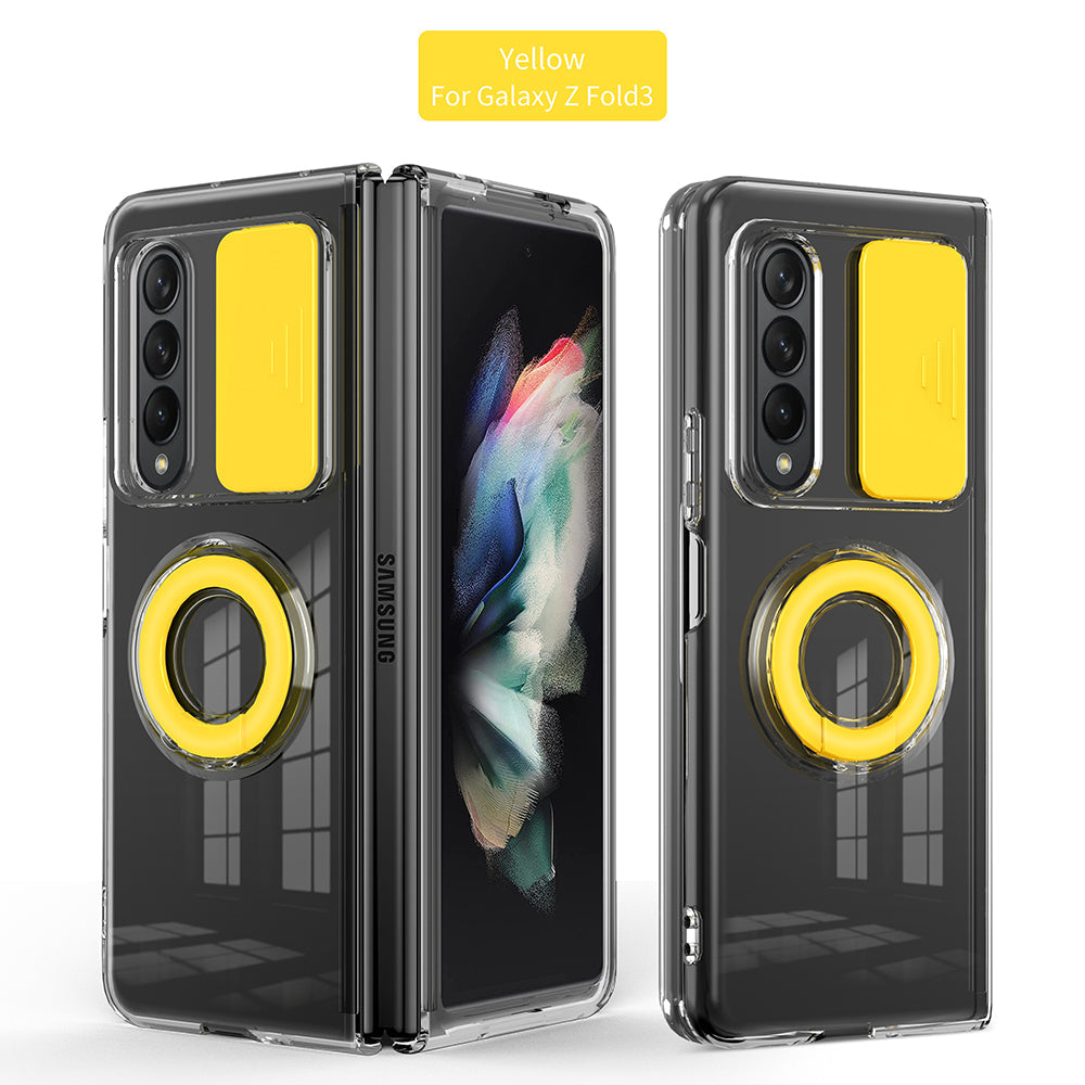 Transparent Push Pull Camera  Protector Case for SaMsung z fold3 5G Clear Case For  samsung galaxy z Fold3 5G