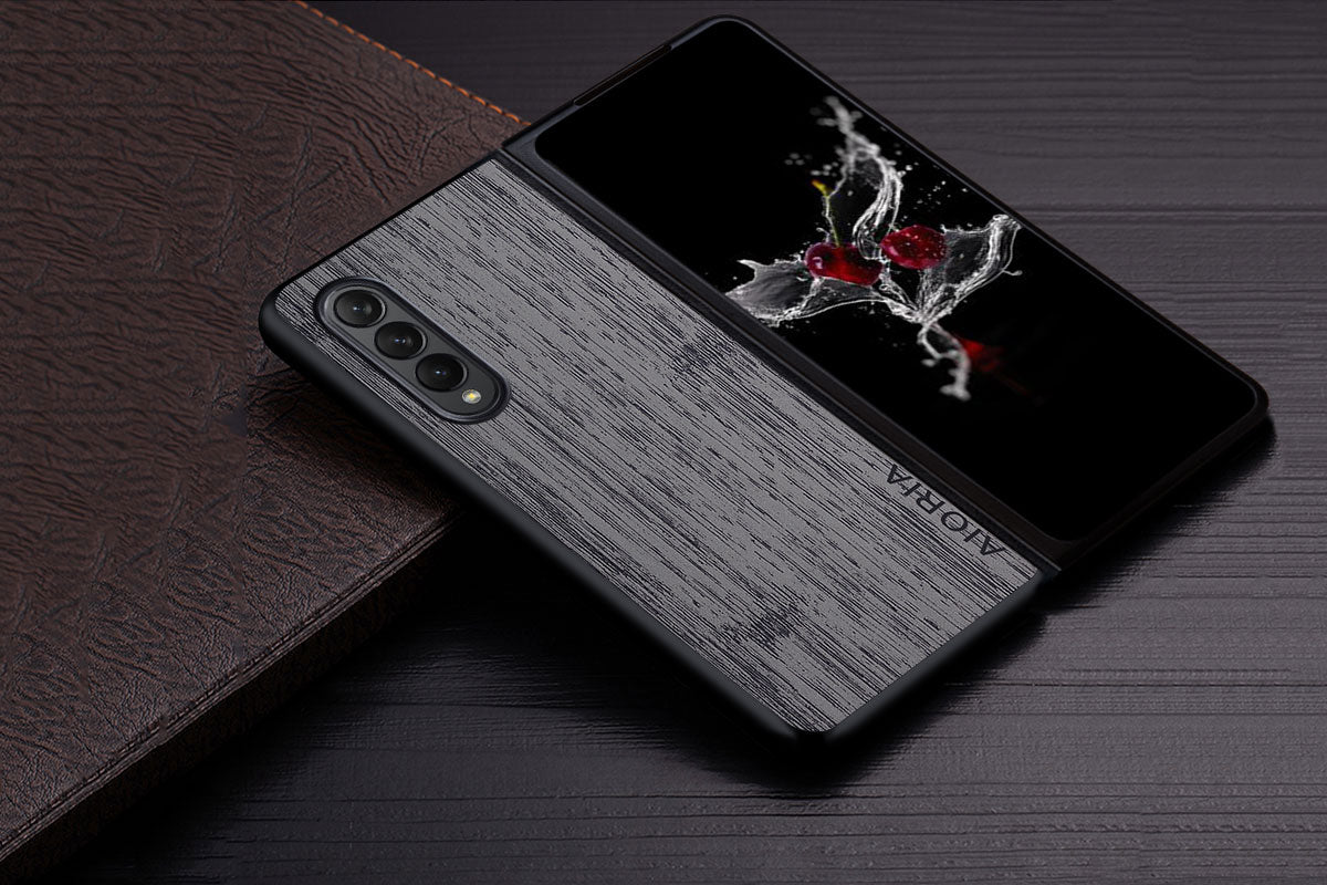 Samsung Galaxy Z Fold4 5G Bamboo Wood Pattern Leather Cover