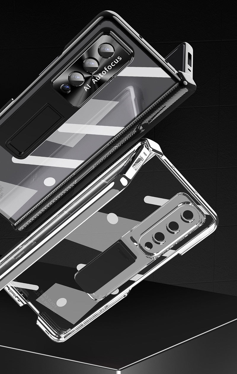 Magnetic Double Hinge Case For Samsung Galaxy Z Fold4 5G With Film Protector and Stylus