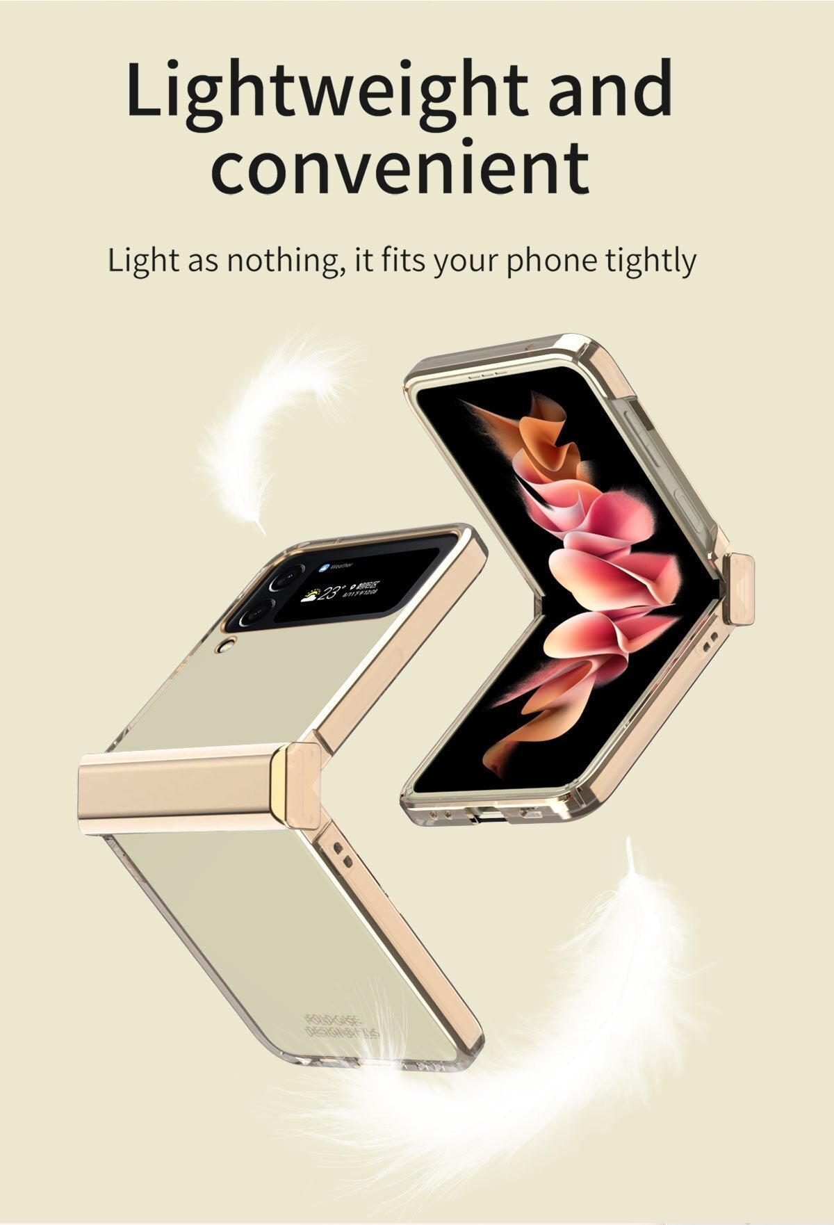 Hinge Case for Samsung Galaxy Z Flip 4 5G Case Full Protection Plating Transparent