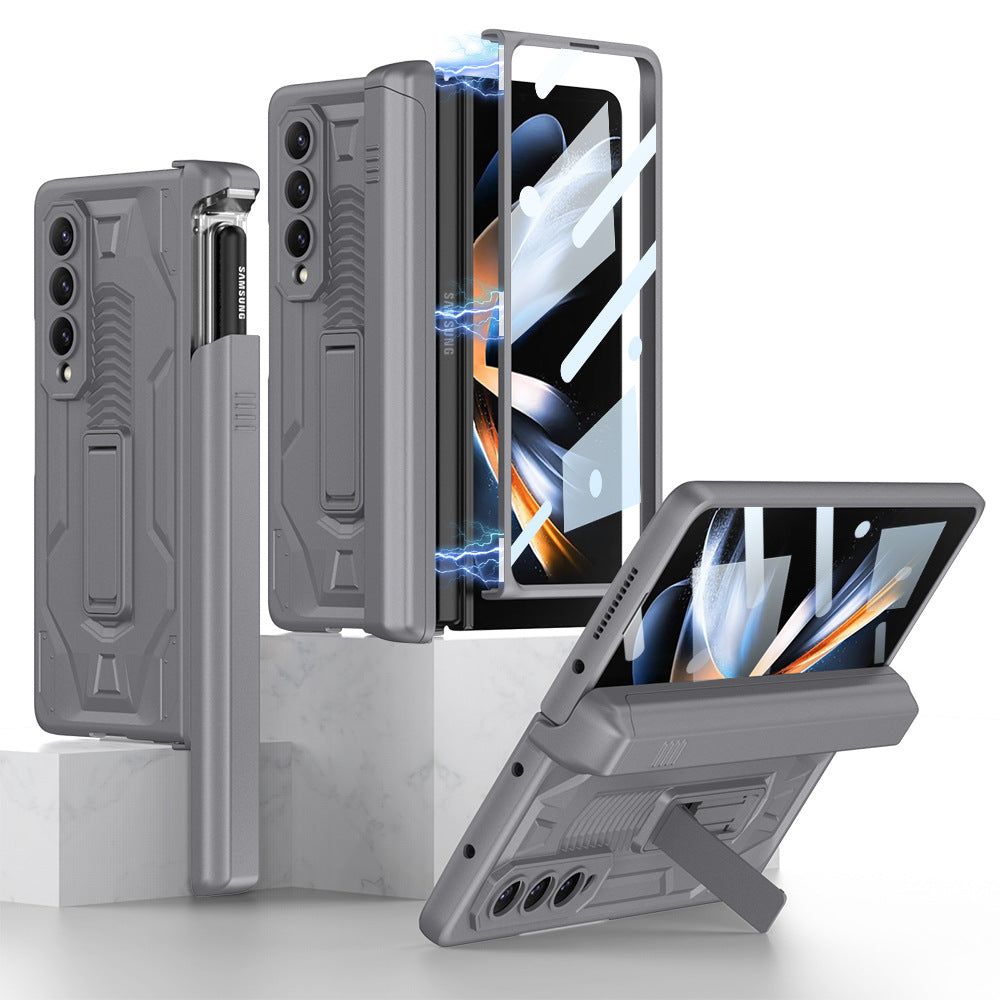 Shockproof Armor Case For Samsung Galaxy Z Fold4 5G Cover With Magnetic Hinge Slide Pen Slot & Film