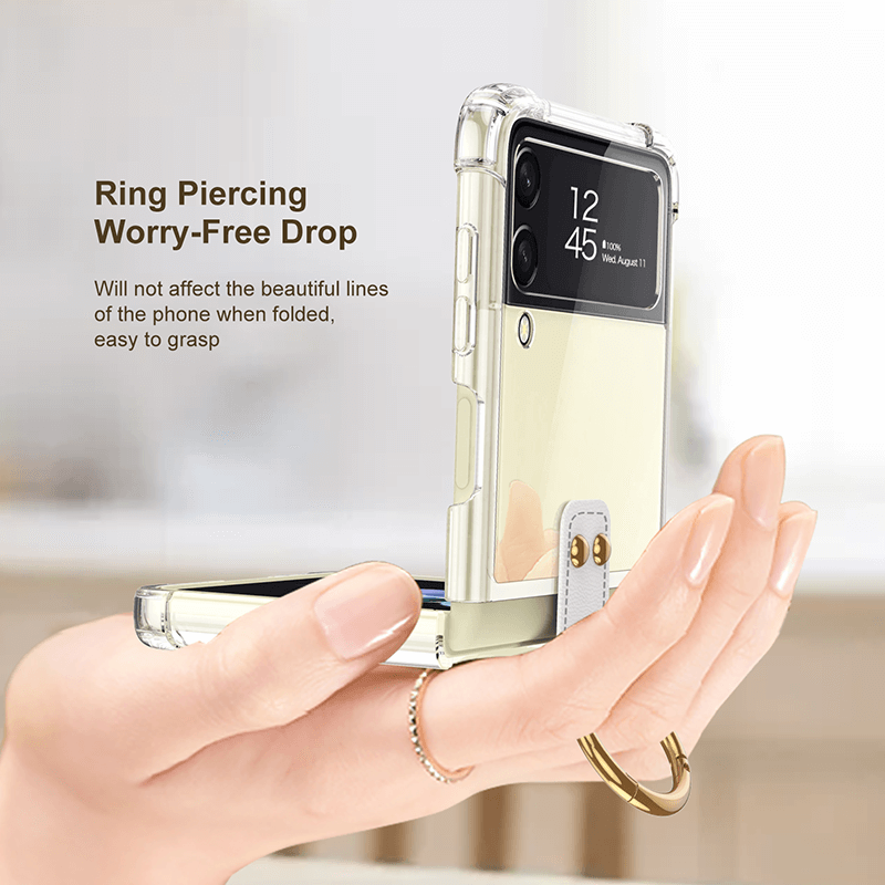Transparents Airbag Ring Holder Anti-knock Protection Cover Case For Samsung Galaxy Z Flip 3 5G
