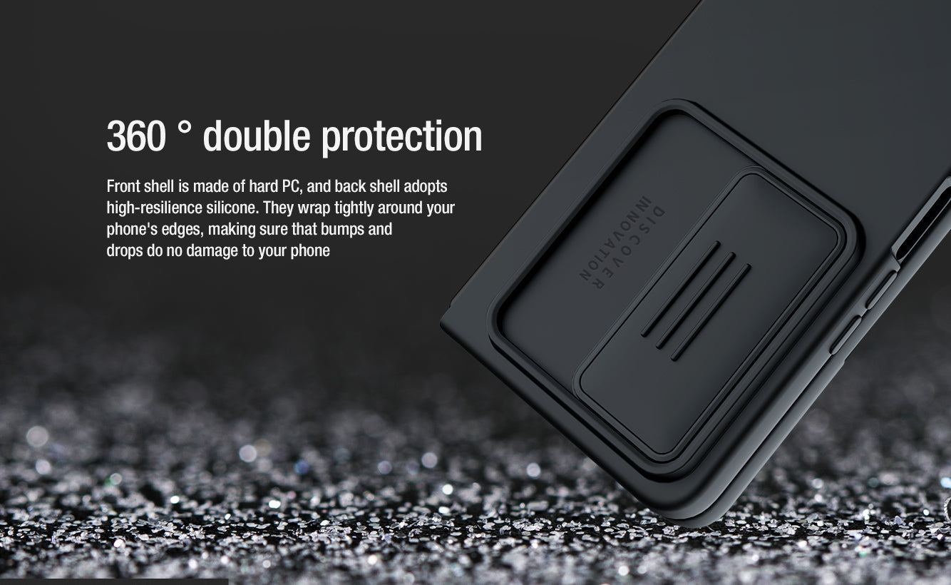 Liquid Silicone Samsung Galaxy Z Fold4 5G Case With Camera Lens Protector