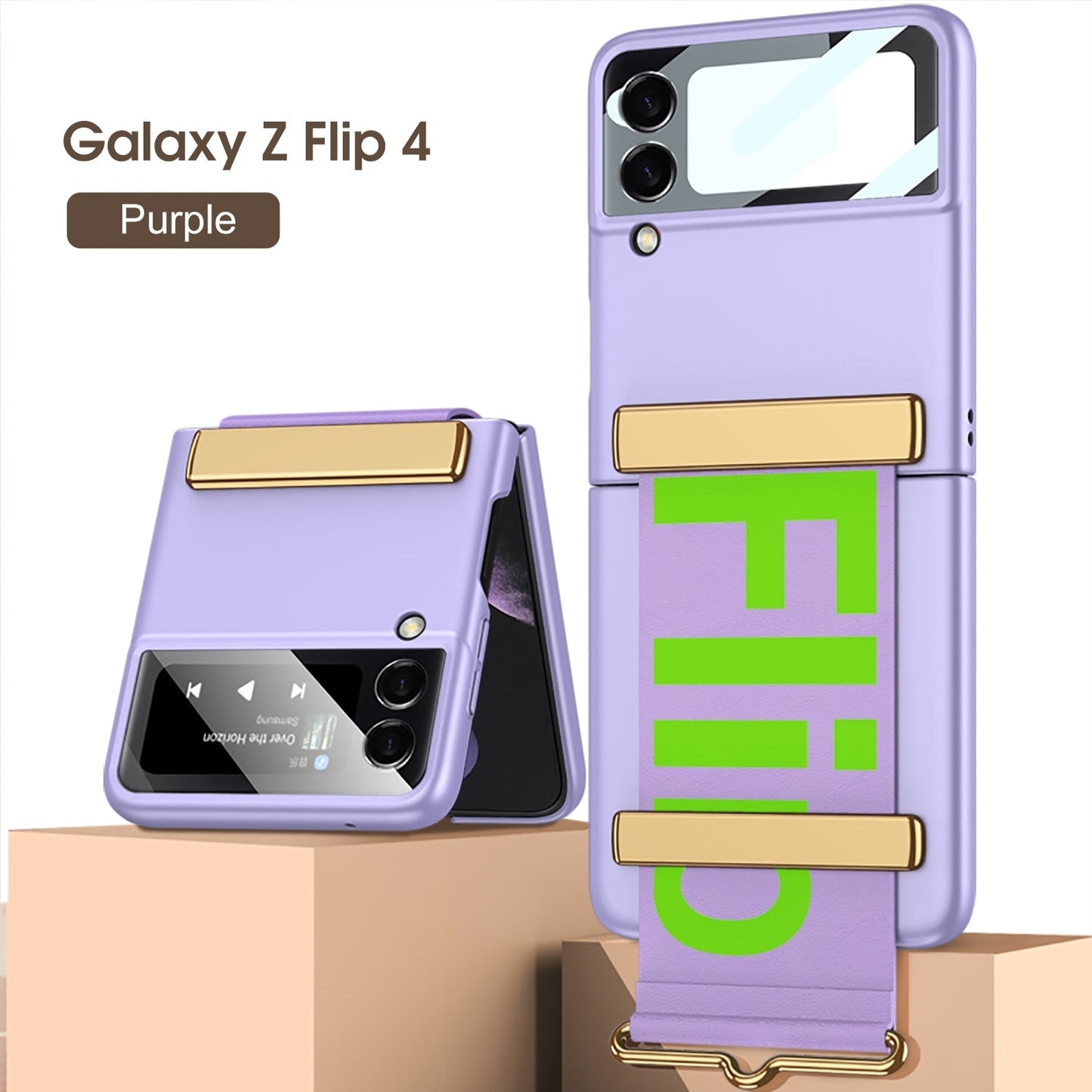 Samsung Galaxy Z Flip4 5G Electroplated Hard Cover with Strap