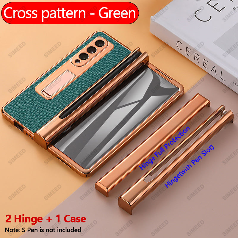 Samsung Galaxy Z Fold 4 3 2 5G Case With 2PCS Hinge Pen Slot and Capacitive Pen