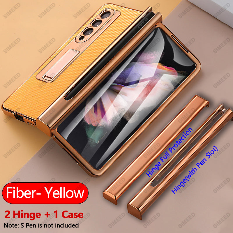 Samsung Galaxy Z Fold 4 3 2 5G Case With 2PCS Hinge Pen Slot and Capacitive Pen